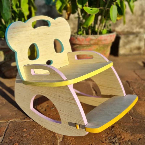 Muren Wooden Rocking Chair - Swing Chair (Finish Color - Multicolor, DIY (Do-It-Yourself))