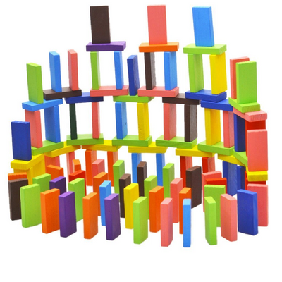 12 Colour Wooden Domino Toy for Kids - Educational Blocks Activity Game (240 Pieces)