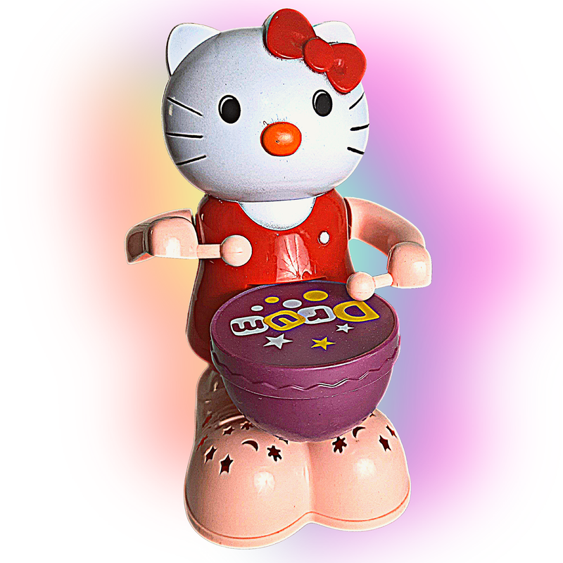 Rotating Cat Beat Drummer Toy with Flashing Lights & Music (1-4 Years)