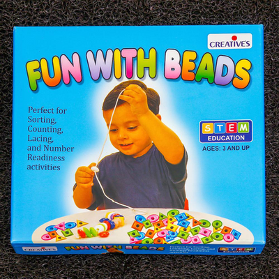 Fun With Beads (Learn Counting, Pattern Making, Colour & Shapes Sorting) For Kids