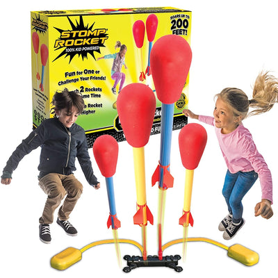 Stomp Rocket Original Dueling Rocket Launcher|Soars 200 Ft|4 Rockets and Multi-Player Adjustable Launcher Stand