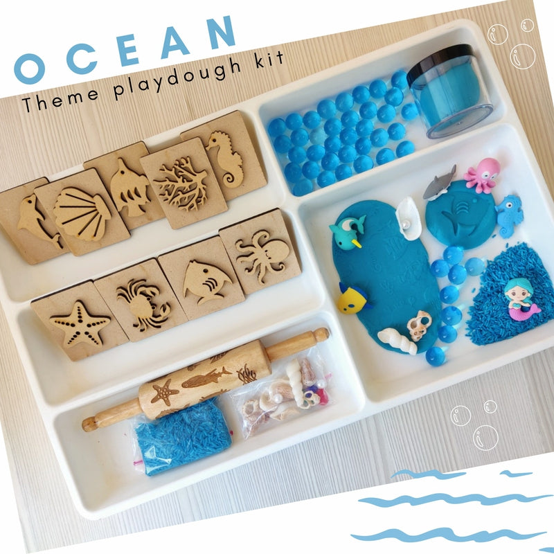 Ocean Theme Play Dough Sensory DIY KIT