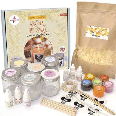 Pure and Natural Beeswax Aroma Candle Making Kit, Make 6 Colorful Aroma Candle