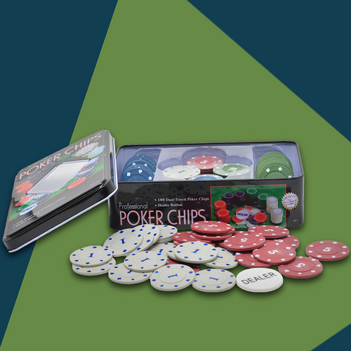 Professional Poker Chips - 100 Dual-Toned Poker Chips (Grown Ups) | Assorted Colors