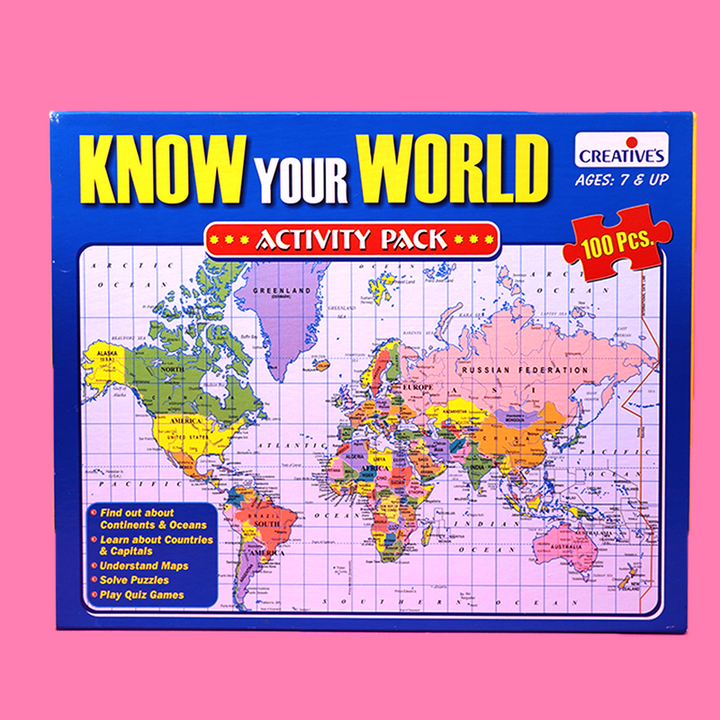 Know Your World Jigsaw Puzzle (100 piece World Map Puzzle)