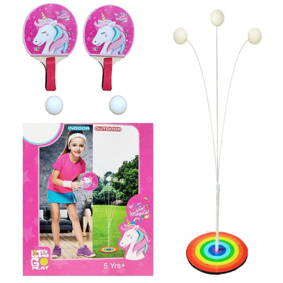 Unicorn Table Tennis Trainer Ping Pong Paddle Set (1 Cordage, 2 Tennis ball, 2 Tennis rackets, 1 Base)