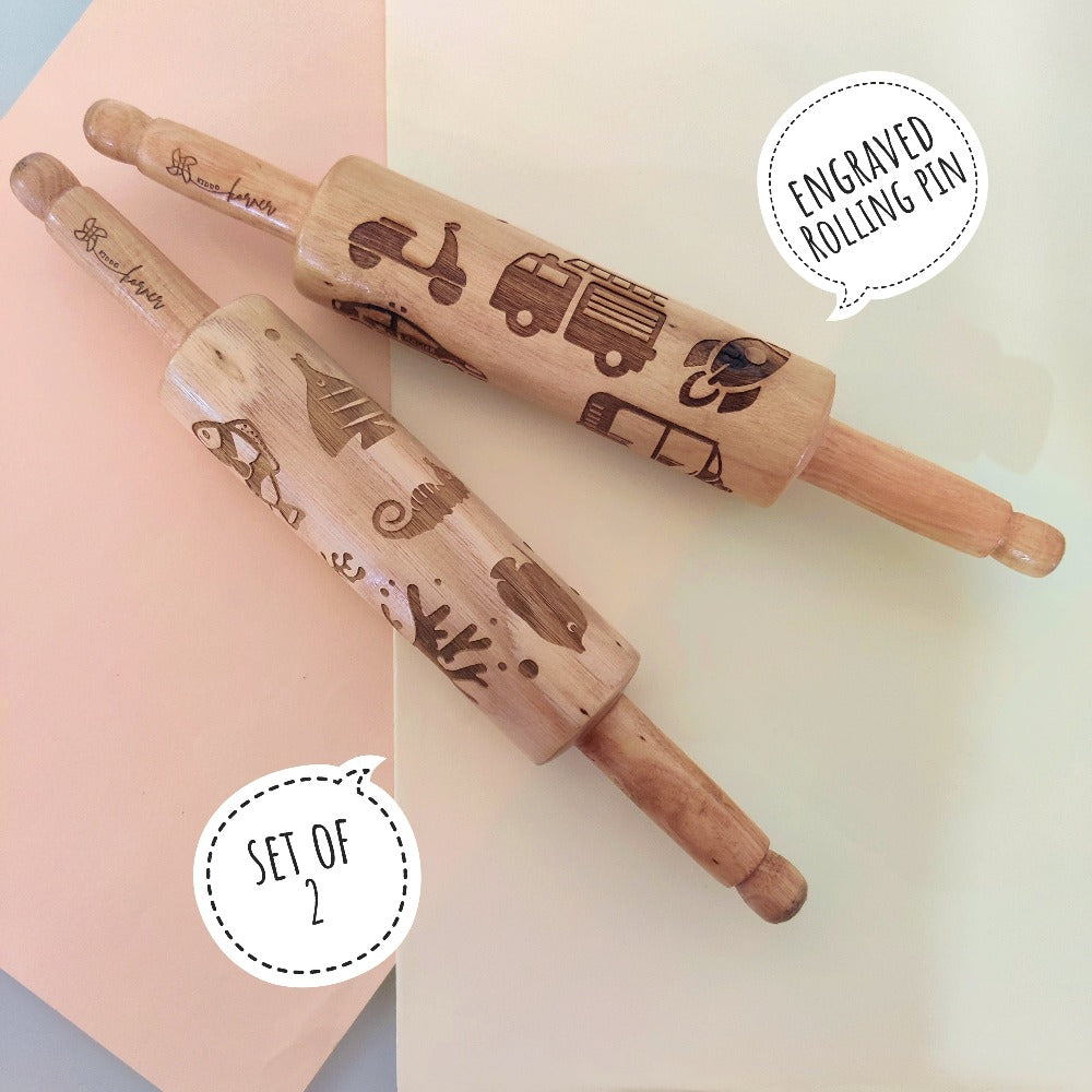 Rolling Pin Combo (Vehicle & Dino) – Set of 2