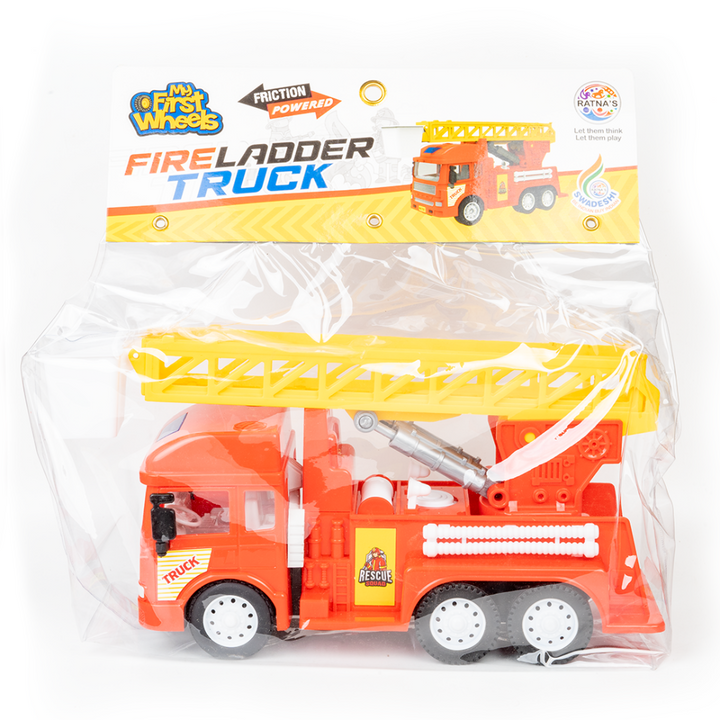 Friction Powered Realistic Fire Ladder Truck Toy