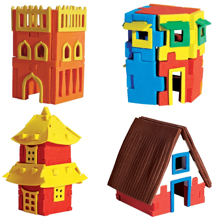 Mapology Houses 3D Models Assemble Game (13 Houses cut-out sets)