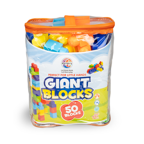 Ratnas Giant Blocks Building Block Set - 50 Pieces (1.5-4 Years)
