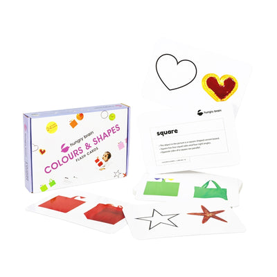 Educational Color & Shapes Flash Cards for Kids Early Learning