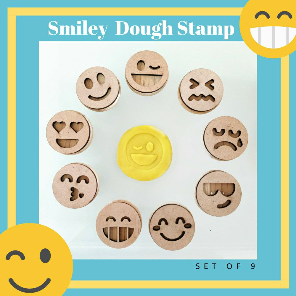 Smiley Play Dough Stamp Set | Wooden Toy