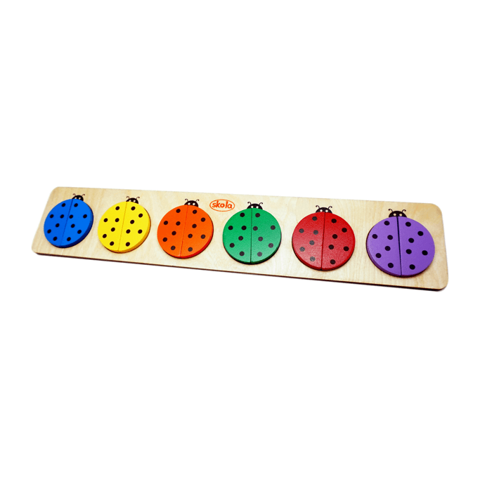 Coloured Beetles - Wooden Board