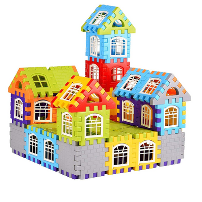 My Happy House Building Blocks Toys with Attractive Windows and Smooth Rounded Edges (72 Pc)