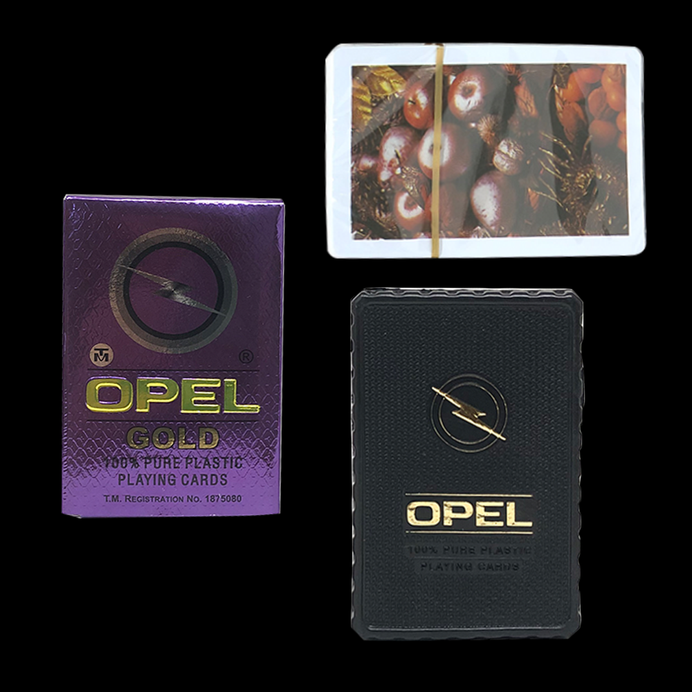 OPEL Gold 100% Plastic Cards, Durable & Washable Playing Cards With Hard Cover Holder