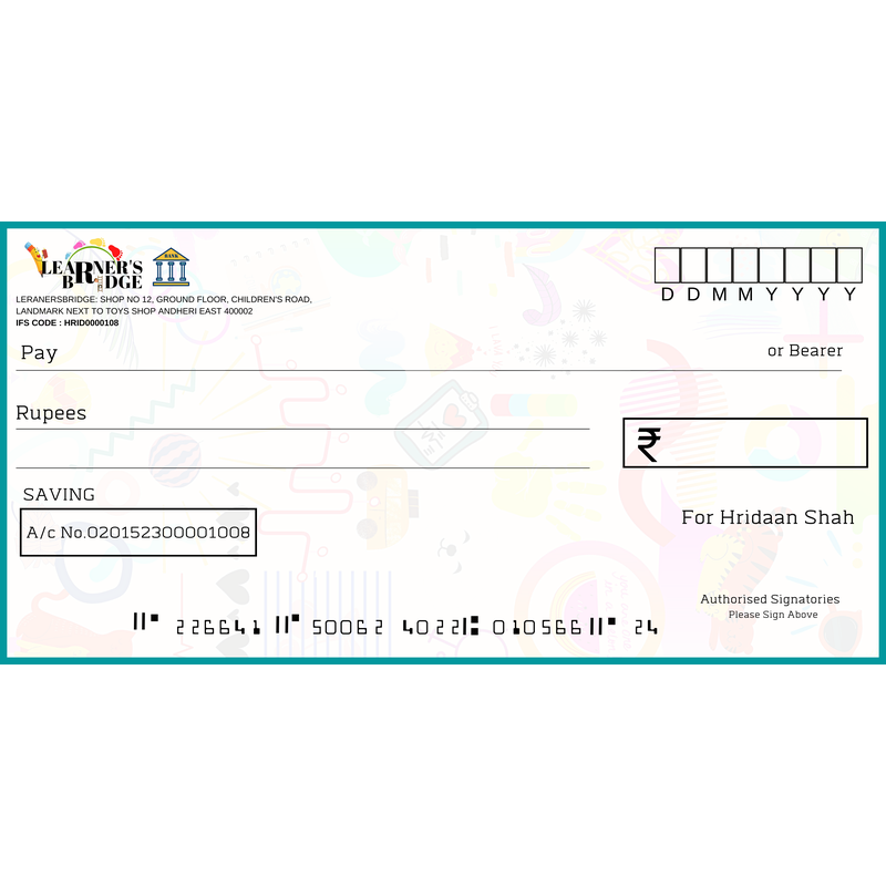 Personalised Name Cheque Book (COD Not Available)