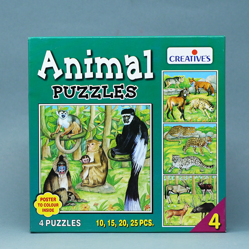 Set of 4  Animals Jigsaw Puzzles - Series 4 (2-4 Years)