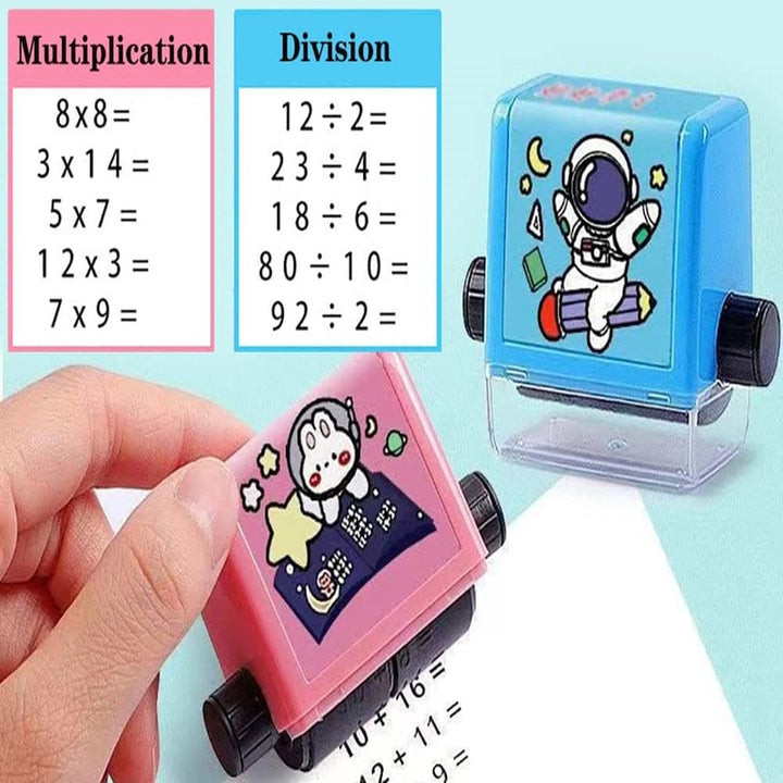 2 in 1 Practice Mathematics Questions Roller Stamps for Kids (Multiplication & Division) - Pack of 2