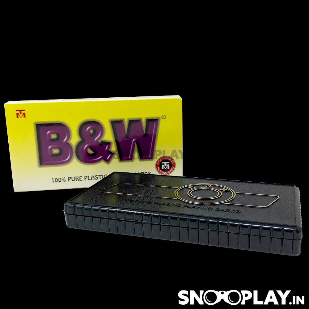 B&W 3 Deck in 1 100% Plastic Cards, Durable & Washable Playing cards WIth Hard Cover Holder