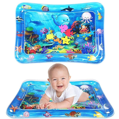 Tummy Time Baby Water Play Mat For Babies Non-Toxic Plastic 2 Leak-proof Nozzles for Water & Air Filling