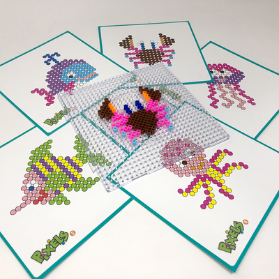 Pixels - Sea Creatures Art & Craft Fridge Magnets & Badges Making Kit By Ekta