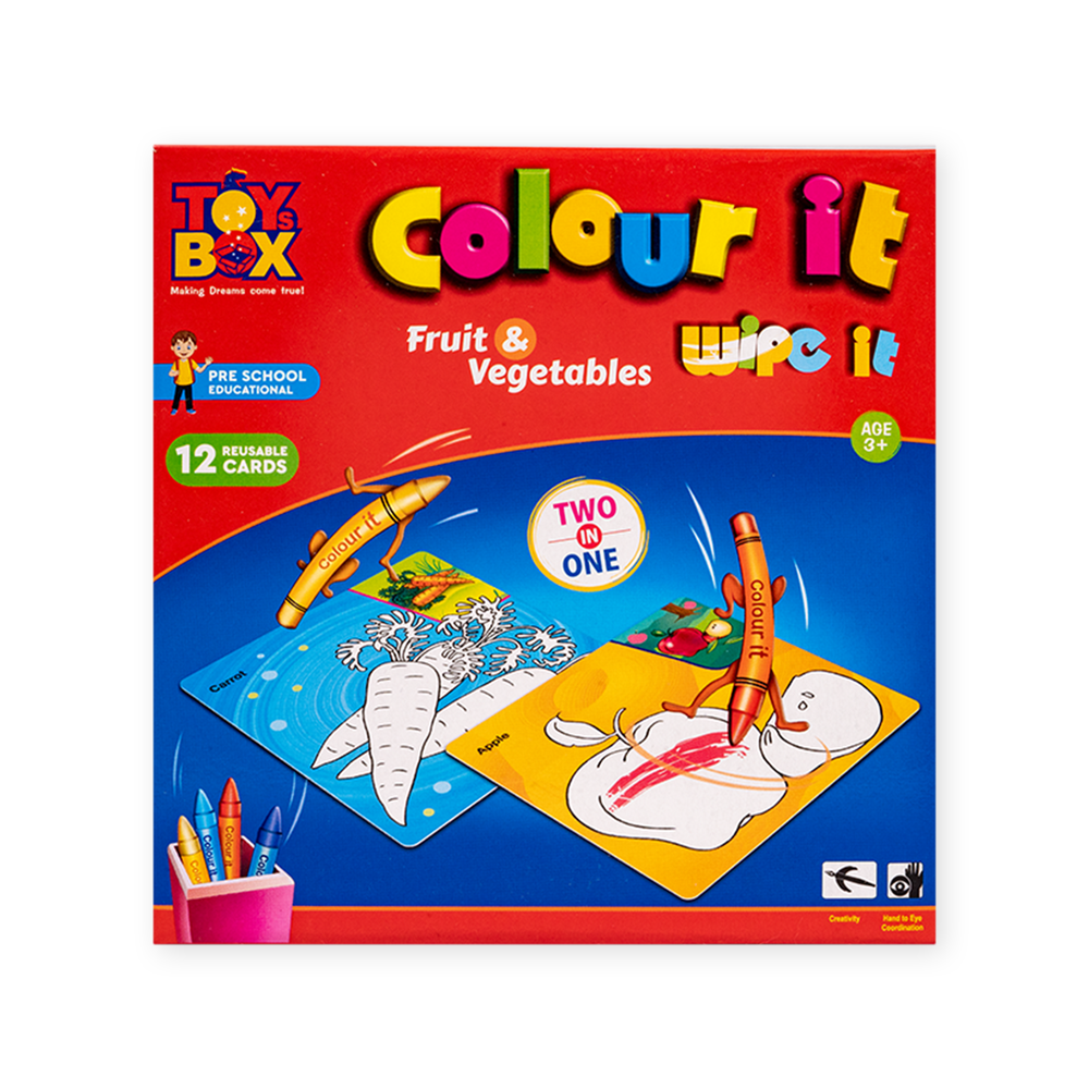 Colour It - Wipe it (Mini) - Fruit & Vegetables (3-6 Years)