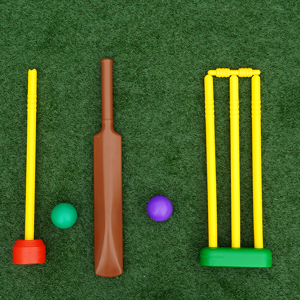 Cricket Set for Kids (1 Bat, 1 Ball, 4 Wickets, 2 Bails, 2 Stands)