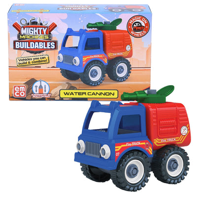 Mighty Machines Buildables-Water Cannon| Build & Combine Vehicle| Easy To Build Pull Back & Friction Vehicle