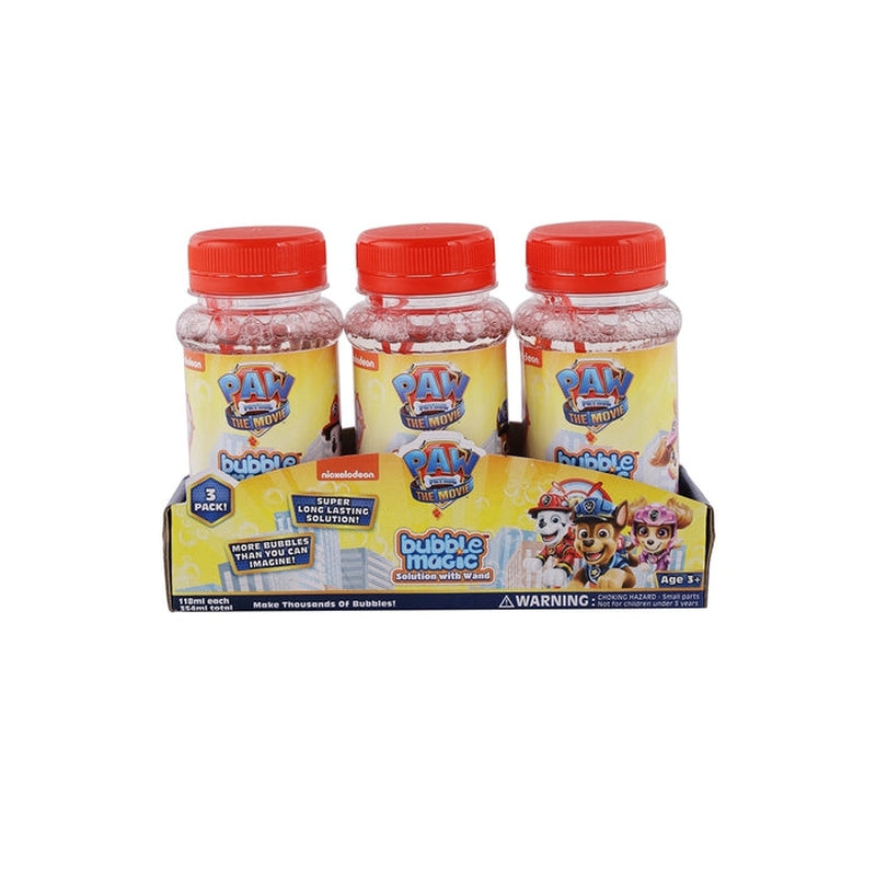 Bubble Magic Paw Patrol Pack Of 3 118 ML Thick Viscous Concentrate Solution Bottle with Wand-Blow