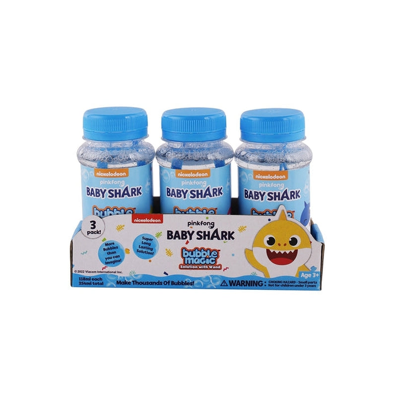 Bubble Magic Baby Shark Pack Of 3 118 ML Thick Viscous Concentrate Solution Bottle with Wand-Blow