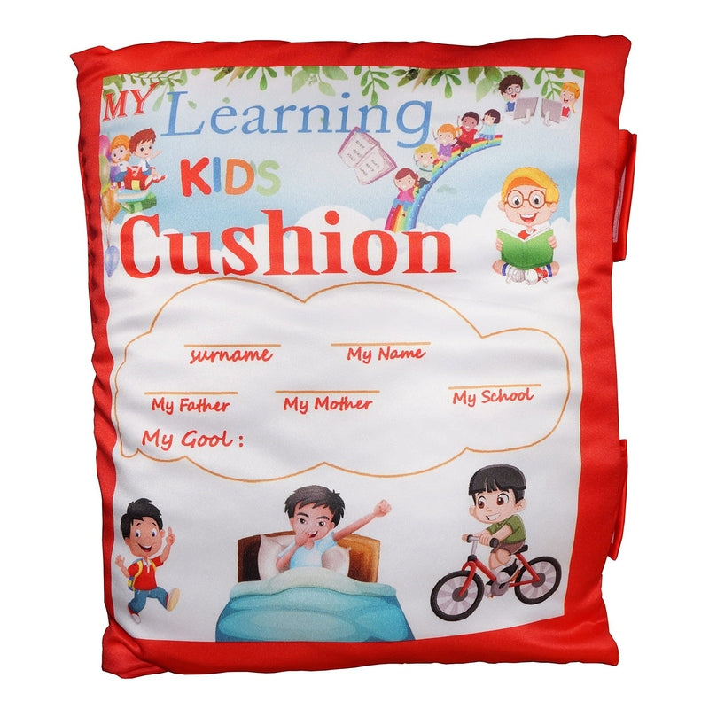 3D Digital Printed Interactive Pre-School Learning Cushion Book in English Language & Vocabulary Development Polyester Pillow for Kids Educational Games