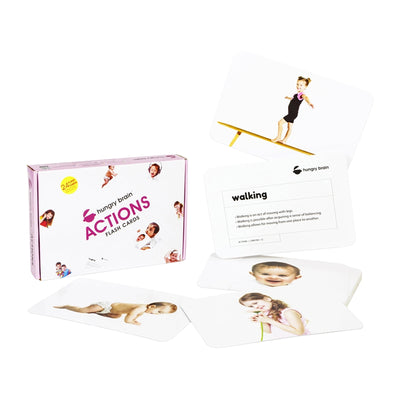 Educational Actions Flash Cards for Kids Early Learning