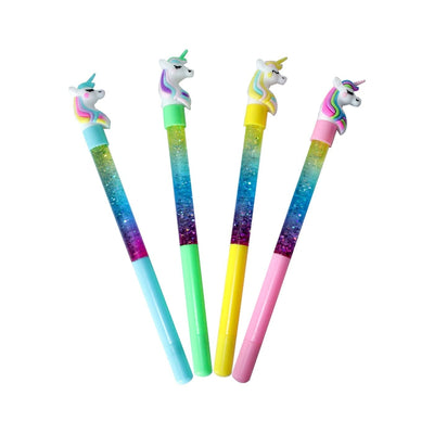 Cute Glitter Ink Gel Pens Unicorn Eraser (Set of 3)