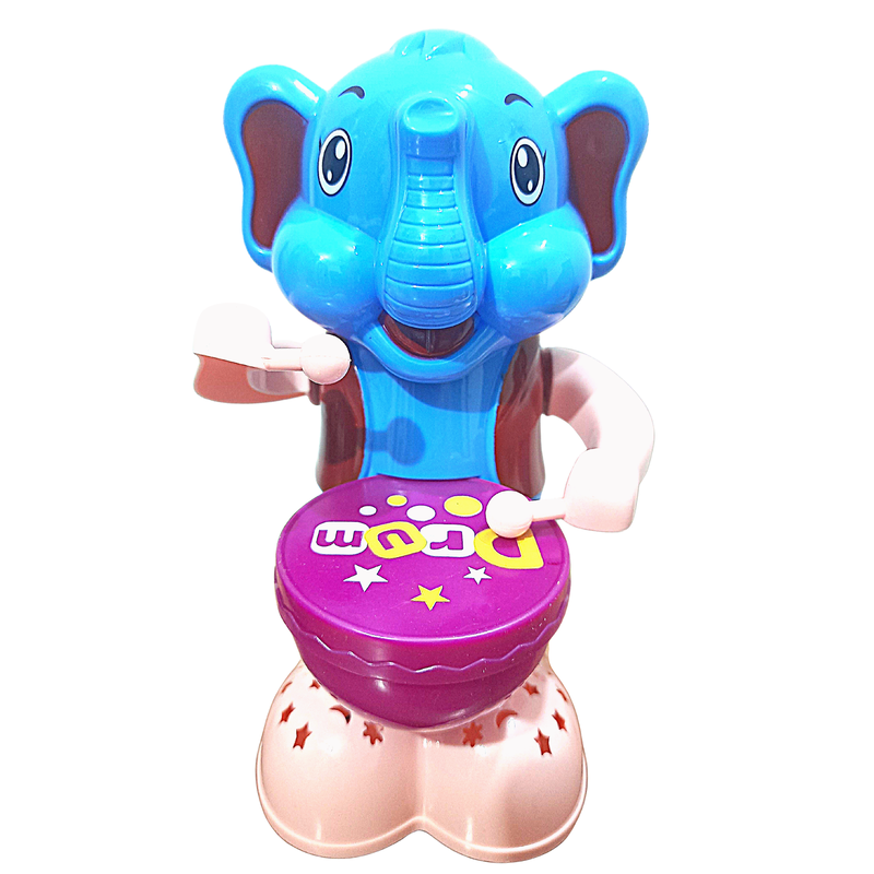 Elephant Beat The Drum | Drummer Toy for Kids | Flashing Lights | Rotation Movement Song & Music Toy