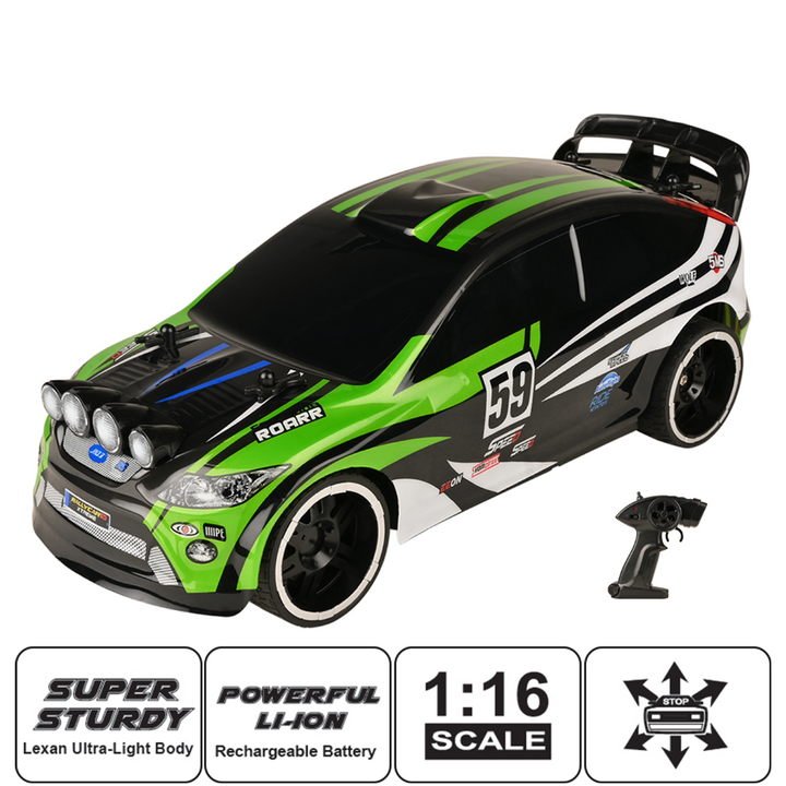 Rally Xtreme Racing Car (1:16) Green For Children