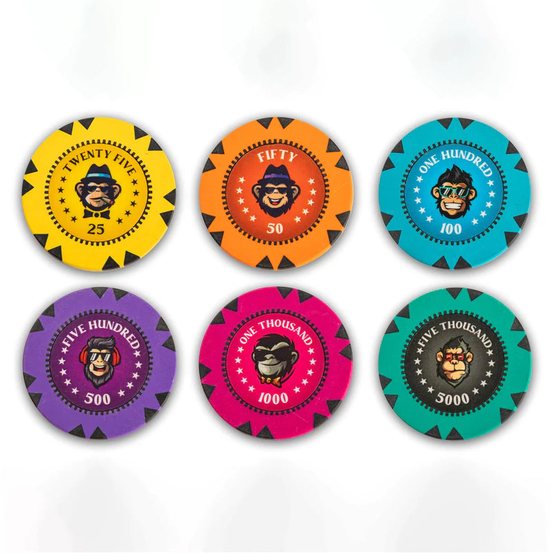 The NFT Monkey Series 300 & 500 Pieces Casino Quality Poker Chips Set