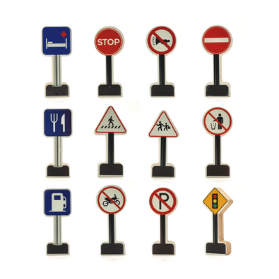 Wooden Road & Safety Signs 12 in 1 Toy Set