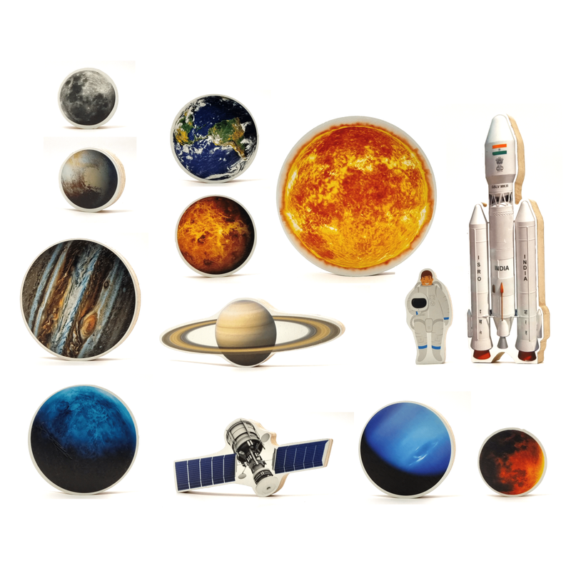 Space & Solar System Wooden Toy Set Pretend & Play