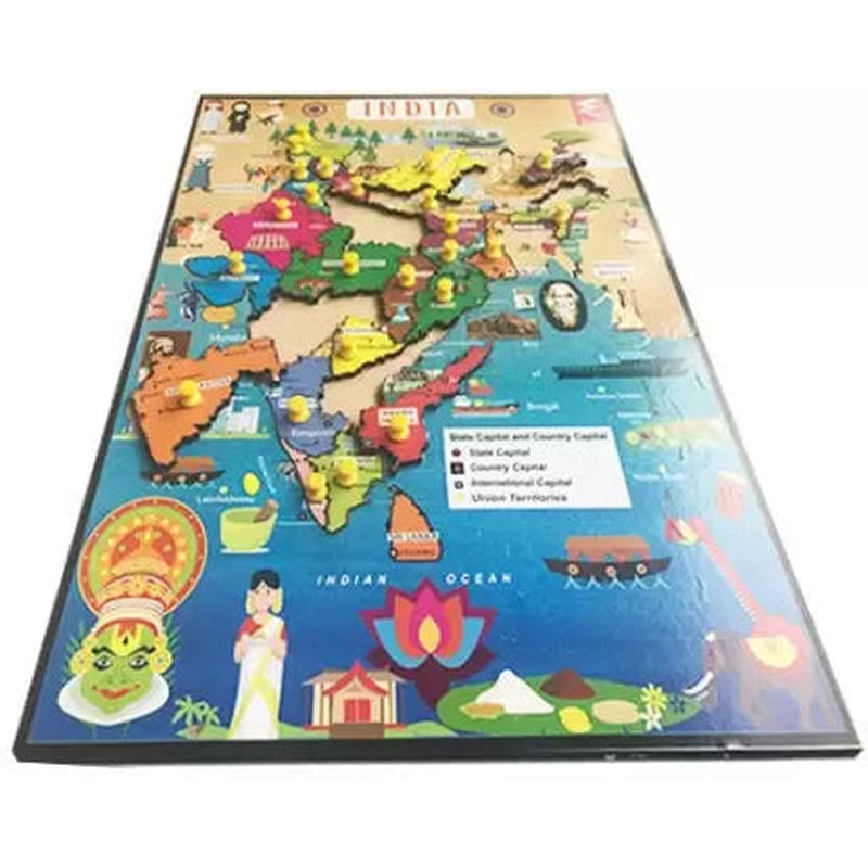 Wooden India Map Jigsaw Puzzle – (22 Pieces)