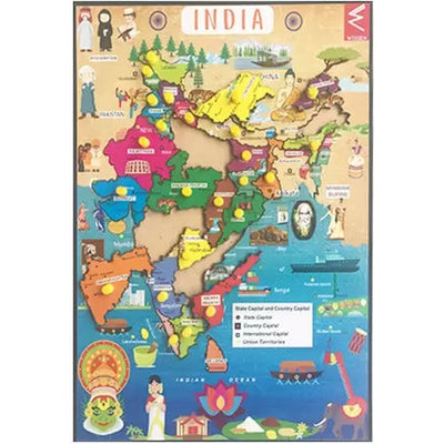 Wooden India Map Jigsaw Puzzle – (22 Pieces)