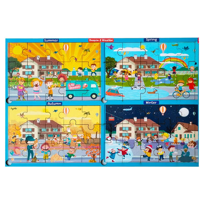 Season and Weather Learning Jigsaw Puzzle -Dual