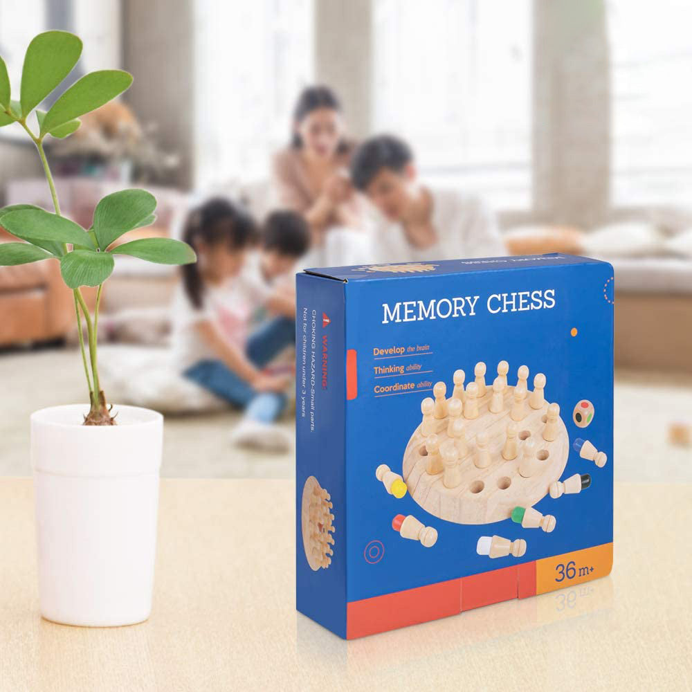 Wooden Memory Chess Game