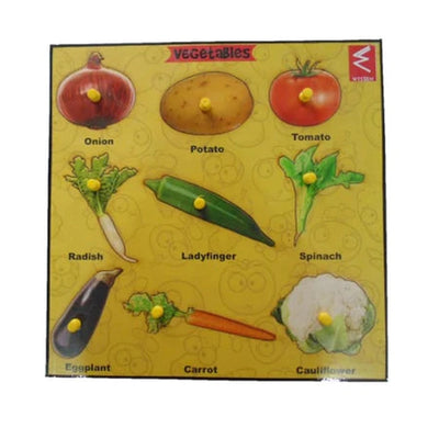 Wooden Vegetables Learning Knob Educational tray -Economy