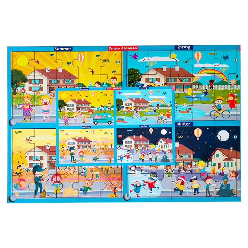 Season and Weather Learning Jigsaw Puzzle -Dual