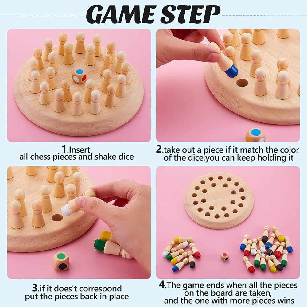 Wooden Memory Chess Game