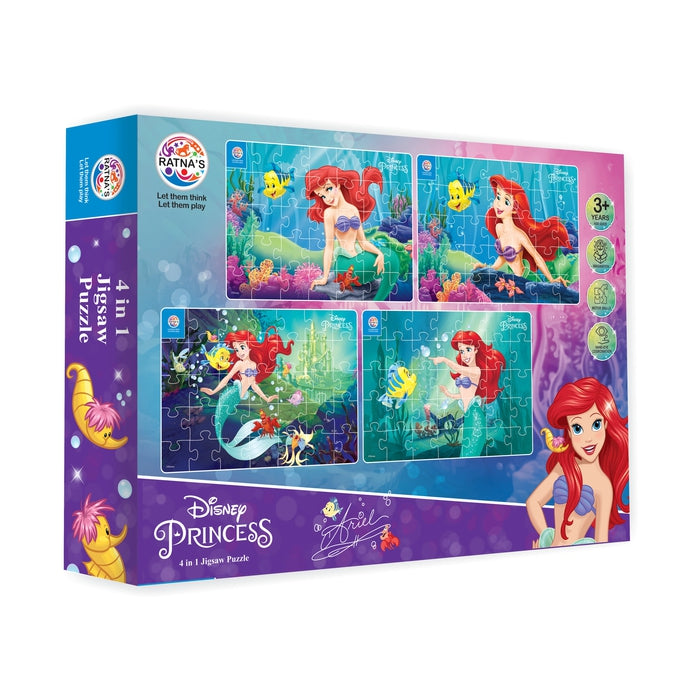 Disney Princess Ariel 4 in 1 jigsaw puzzle for Kids