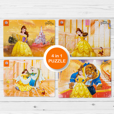 Disney Princess Belle 4 in 1 jigsaw puzzle for Kids