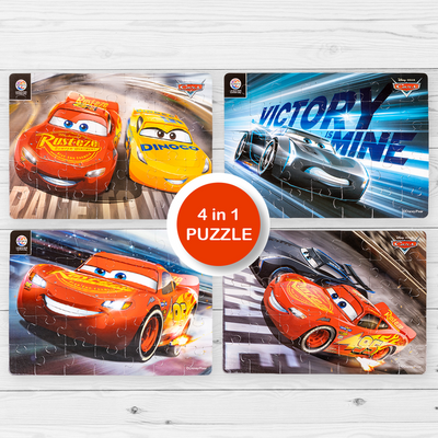 Disney Pixar cars 4 in 1 jigsaw puzzle for Kids