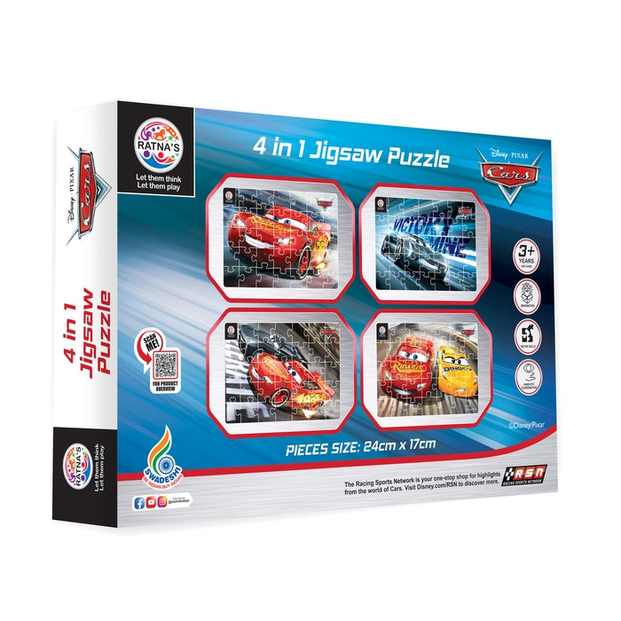 Disney Pixar cars 4 in 1 jigsaw puzzle for Kids