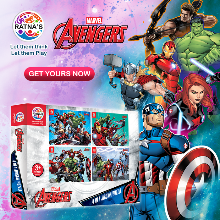 Marvel Avengers Team 4 in 1 jigsaw puzzle for Kids